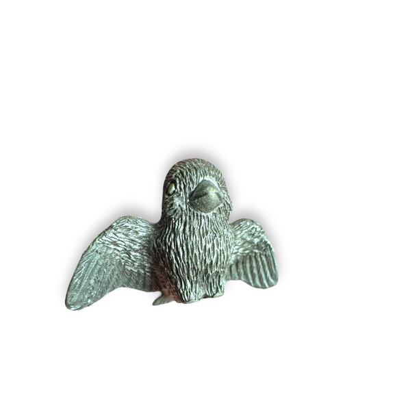 Vintage Spoontiques Miniature Pewter Bird Baby Bird - Picture 1 of 8